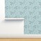 Blue Aqua Hand Drawn Ocean Sea Turtles Seaside Beach Coastal Fish Large Scale House Chic Custom Pre-pasted Wallpaper by Spoonflower Pre-Pasted Wallpaper 2FT Wide